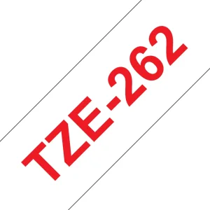 Brother TZE-262 Etiketten erstellendes Band Rot aud Weiss