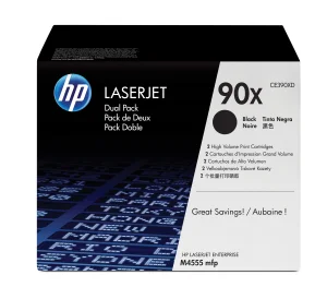 HP 90X 2er-Pack Schwarz Original LaserJet Tonerkartuschen mit hoher Reichweite