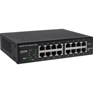 InLine® PoE+ Gigabit Netzwerk Injektor Hub 8 Port (8x PoE+), 1Gb/s, 19" 1HE