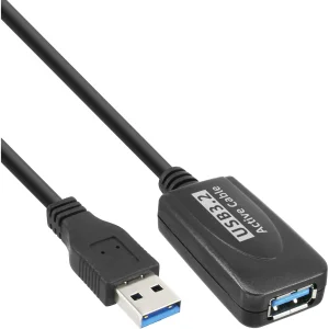 InLine® USB 3.2 Gen.1 Aktiv-Verlängerung, Stecker A an Buchse A, schwarz, 5m