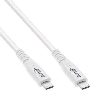 InLine® USB4 Kabel, USB-C Stecker/Stecker, PD 240W, 8K60Hz, TPE, weiß, 2m
