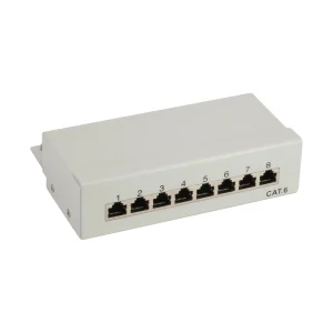 InLine® Patchfeld Cat.6 8-fach, Desktop, grau, RAL7035