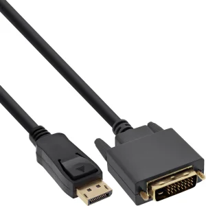 25er B-Pack InLine® DisplayPort / DVI Konverter Kabel, schwarz, 2m