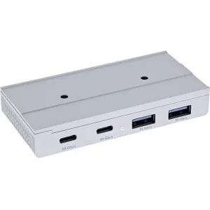 InLine® 4-Port Magnetic USB Hub, 2x USB-C, 2x USB-A, 10Gb/s, Aluminiumgehäuse