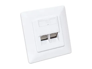 INT 2-Port Cat6a 10G Wanddose weiss