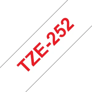 Brother TZE-252 Etiketten erstellendes Band Rot aud Weiss