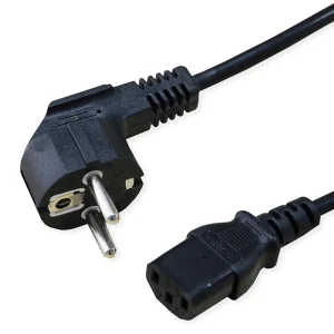 STANDARD Netzkabel, gerade IEC-Buchse, schwarz, 1,8 m