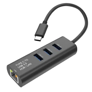 STANDARD USB Typ C zu Gigabit Ethernet Konverter + Hub 3x