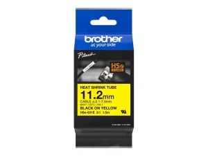 BROTHER Heat Shrink Tube Black on Yellow